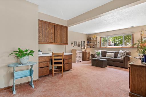 The walkout design allows abundant natural light to fill the room while providing direct access to the patio, creating a bright and comfortable extension of the home.