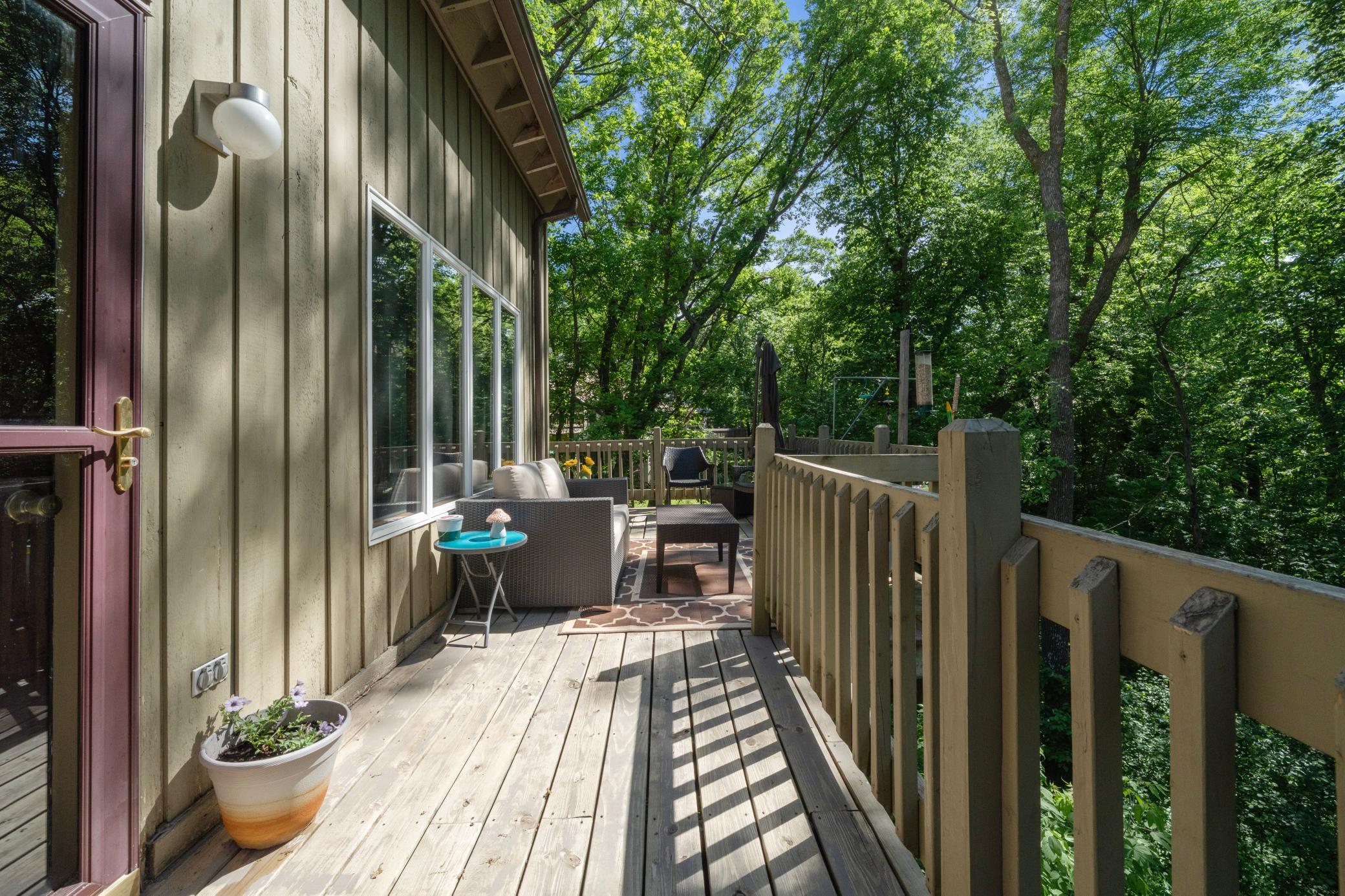 Walkway from front deck to back deck