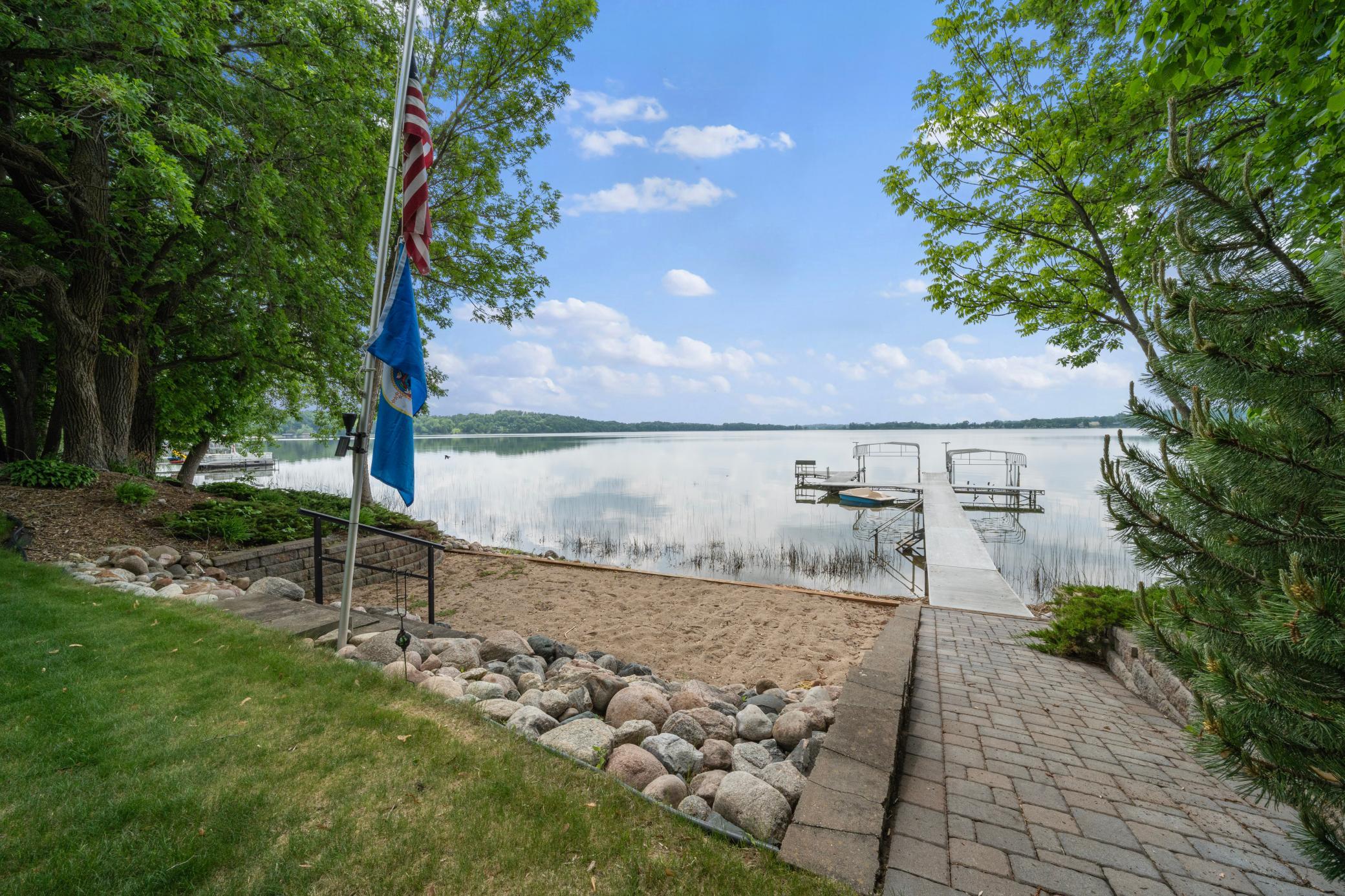 Paver ramp to the dock.