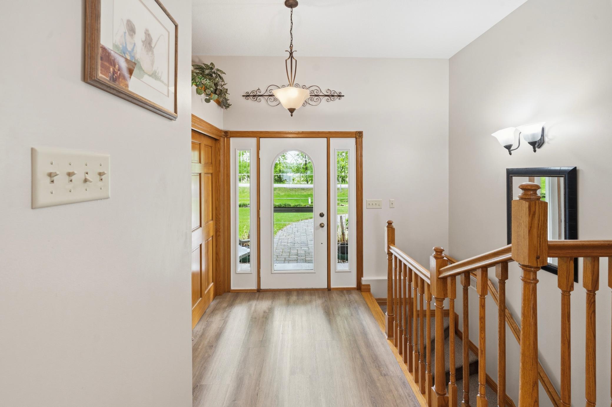 Welcome guests with ease into the spacious foyer with a convenient closet ideal for tucking away coats and shoes.