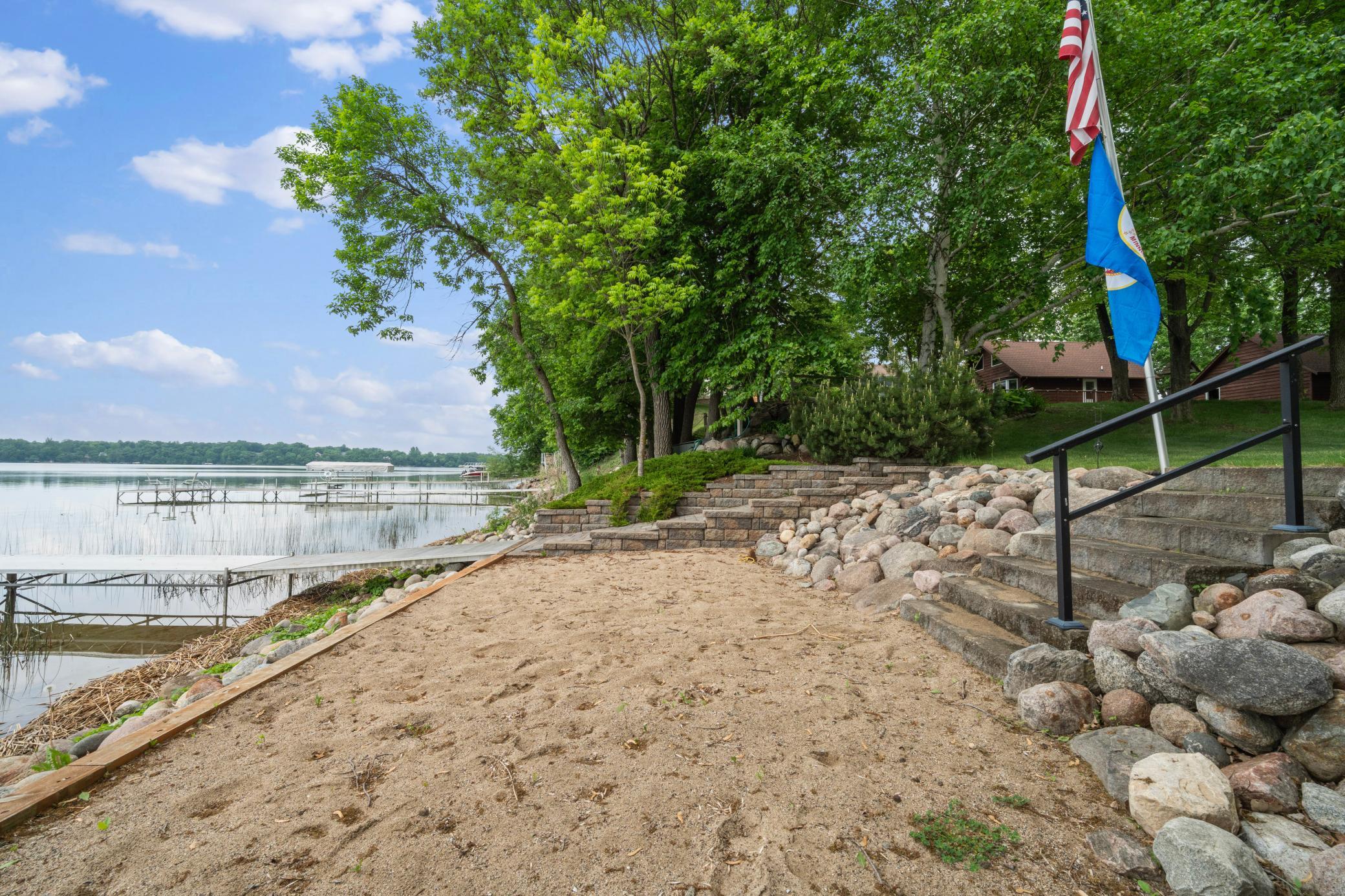 Sandy beach area for kids of all ages to play.