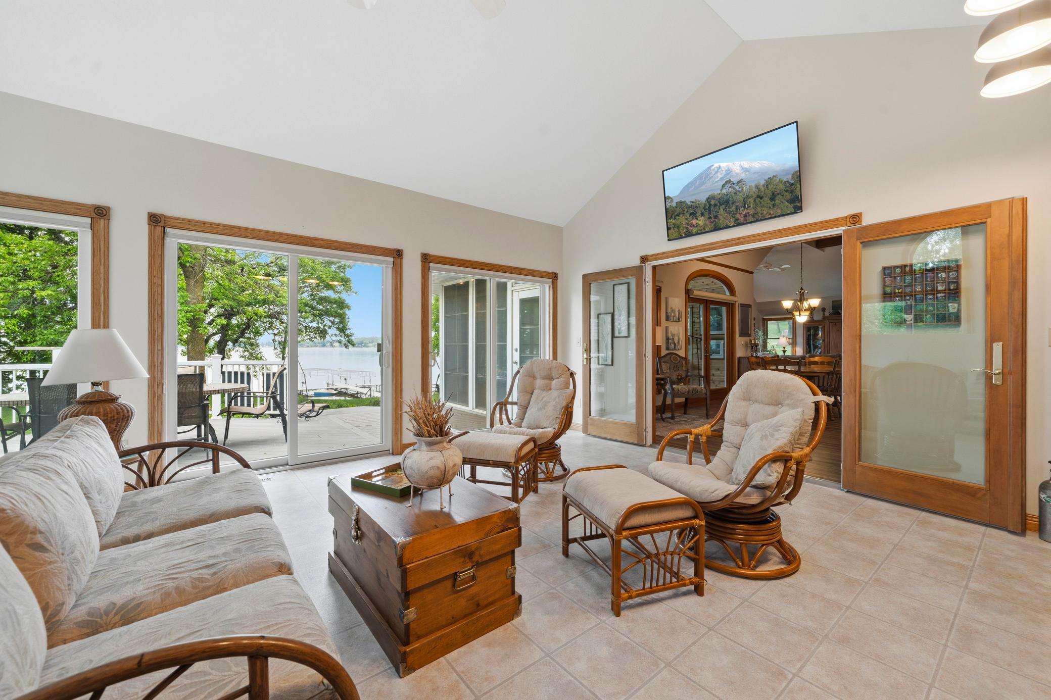 Settle in with your favorite book and enjoy the peaceful surroundings from the comfort of the sunroom.