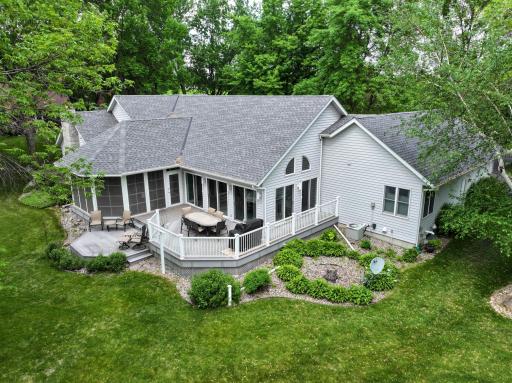 Spacious deck provides room for family grilling and gatherings.