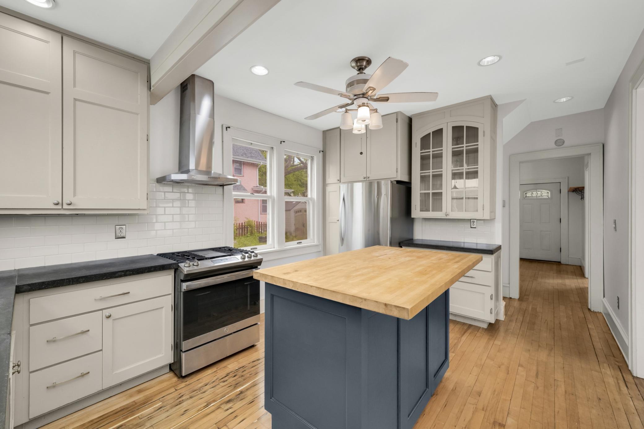 The stylish, updated kitchen is fantastic highlight of this home
