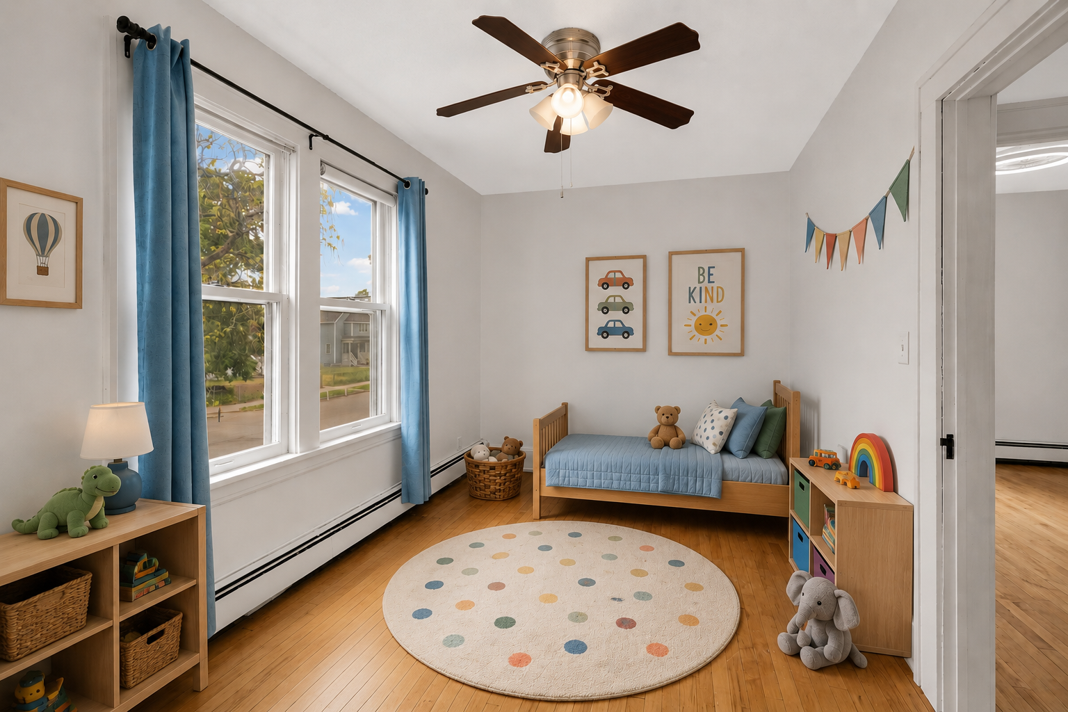 Virtually Staged - another spacious bedroom with a walk-in closet