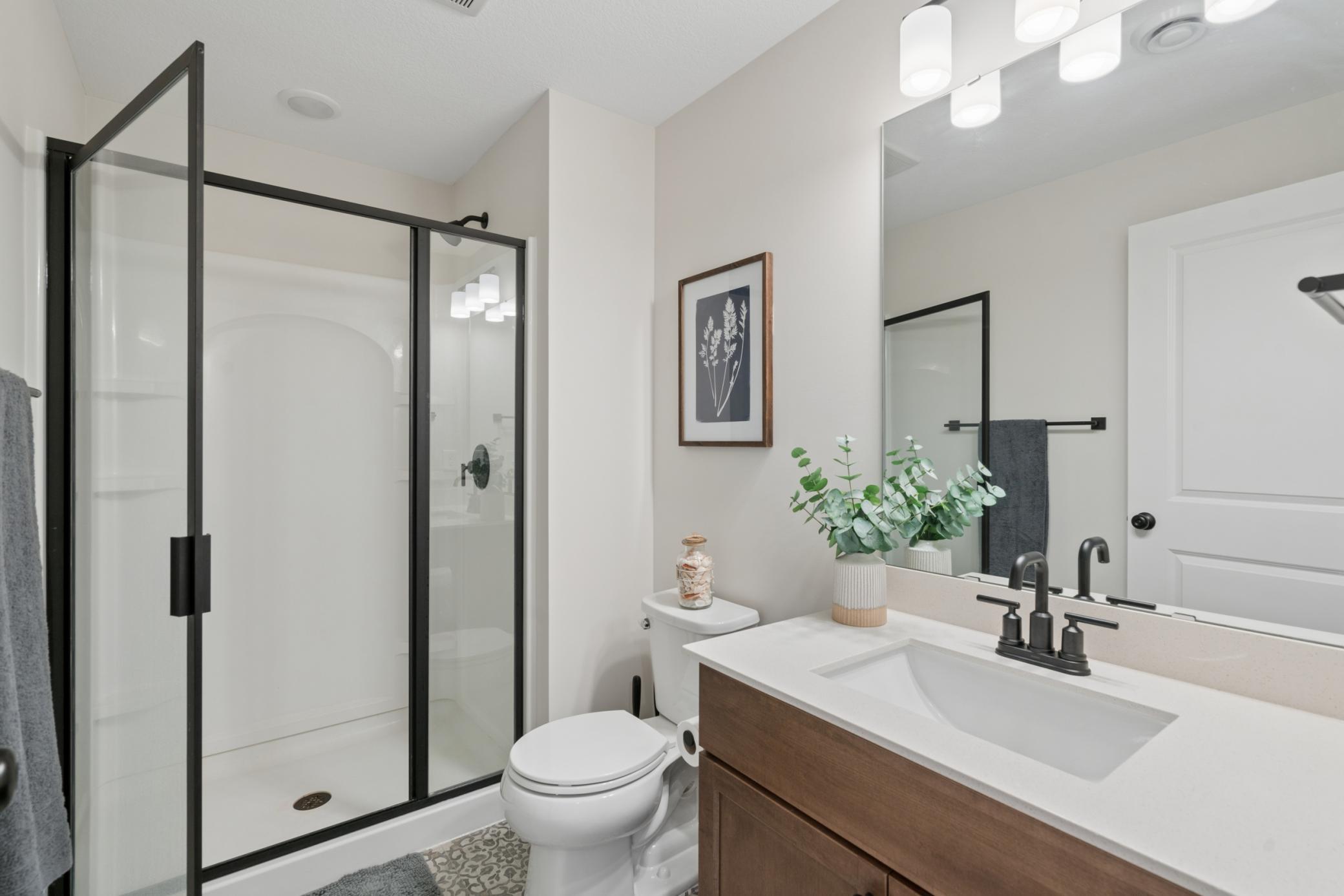 Lower level 3/4 bathroom