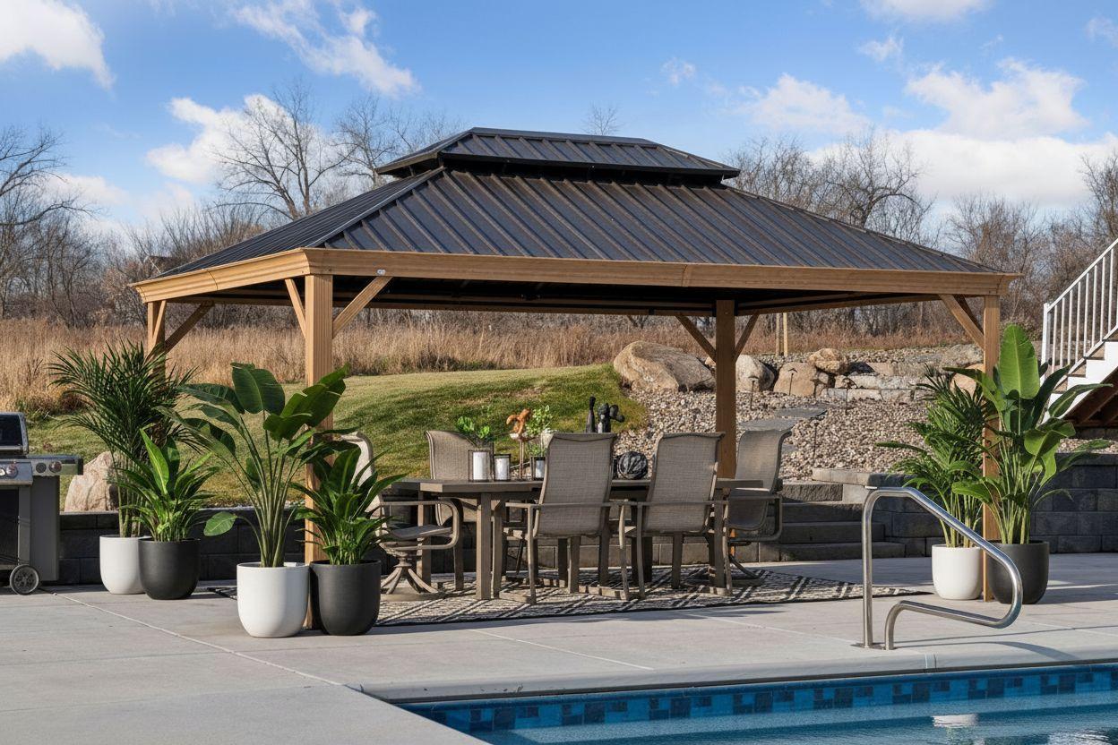 Gazebo Wired for Outdoor Kitchen!