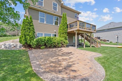Newer stamped concrete patio which is great for all summer days