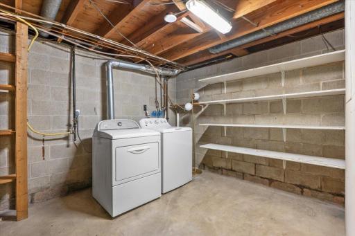 Basement Laundry & Shelving