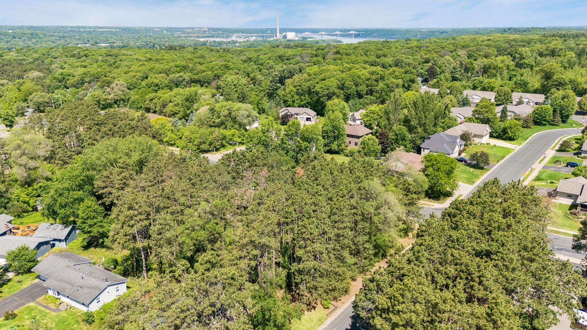 Aerial view looking northwest