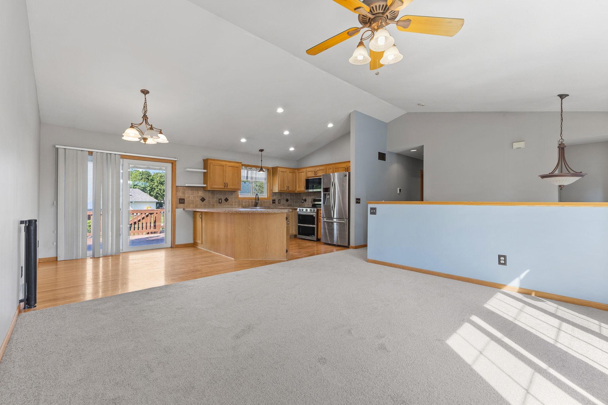 Living Room + Dining Room + Kitchen