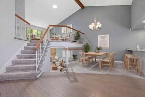 Let's head downstairs. (virtually staged)