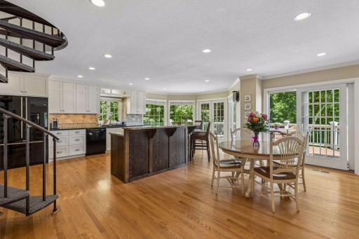 Open kitchen allows for easy entertaining and plenty of seating throughout