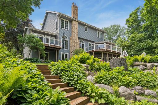 Beautifully landscaped walk down to the water.