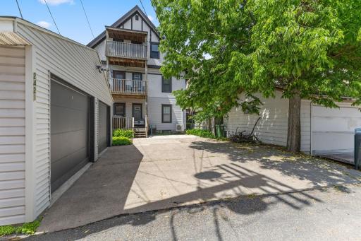 Off street parking, right of steps.