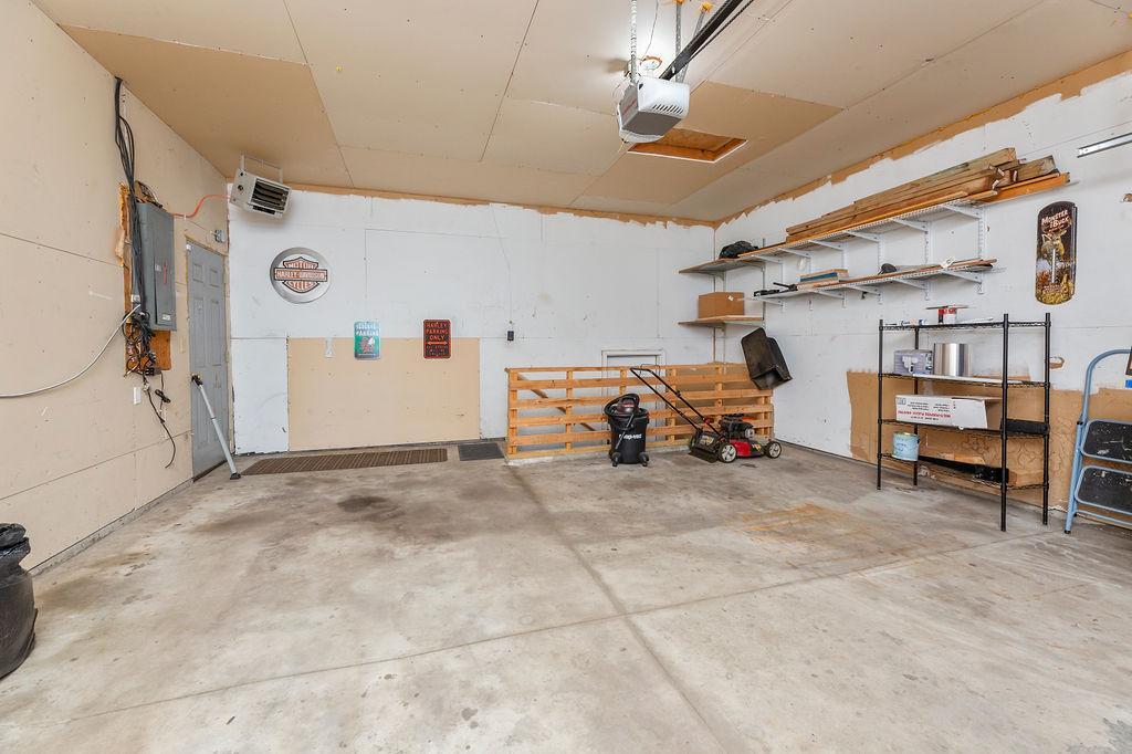 Finished, heated, garage