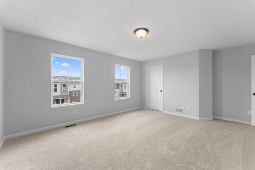 The 15x11 Owner's bedroom is ready for you to personalize. Similar home shown, Color and options can vary.