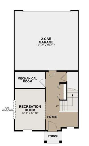 Capri first floor with rec room layout.