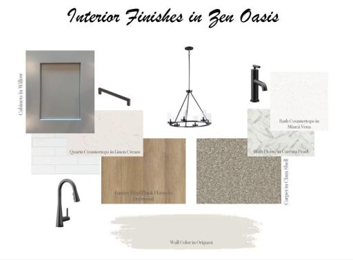 Interior finishes selected for the home.