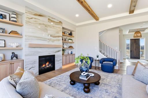 Main level - Living Room with Gas fire place and under cabinet lighting