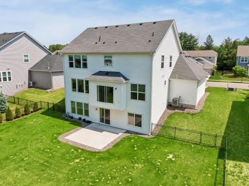 Low maintenance yard with a concrete patio. And the opportunity to customize your deck.