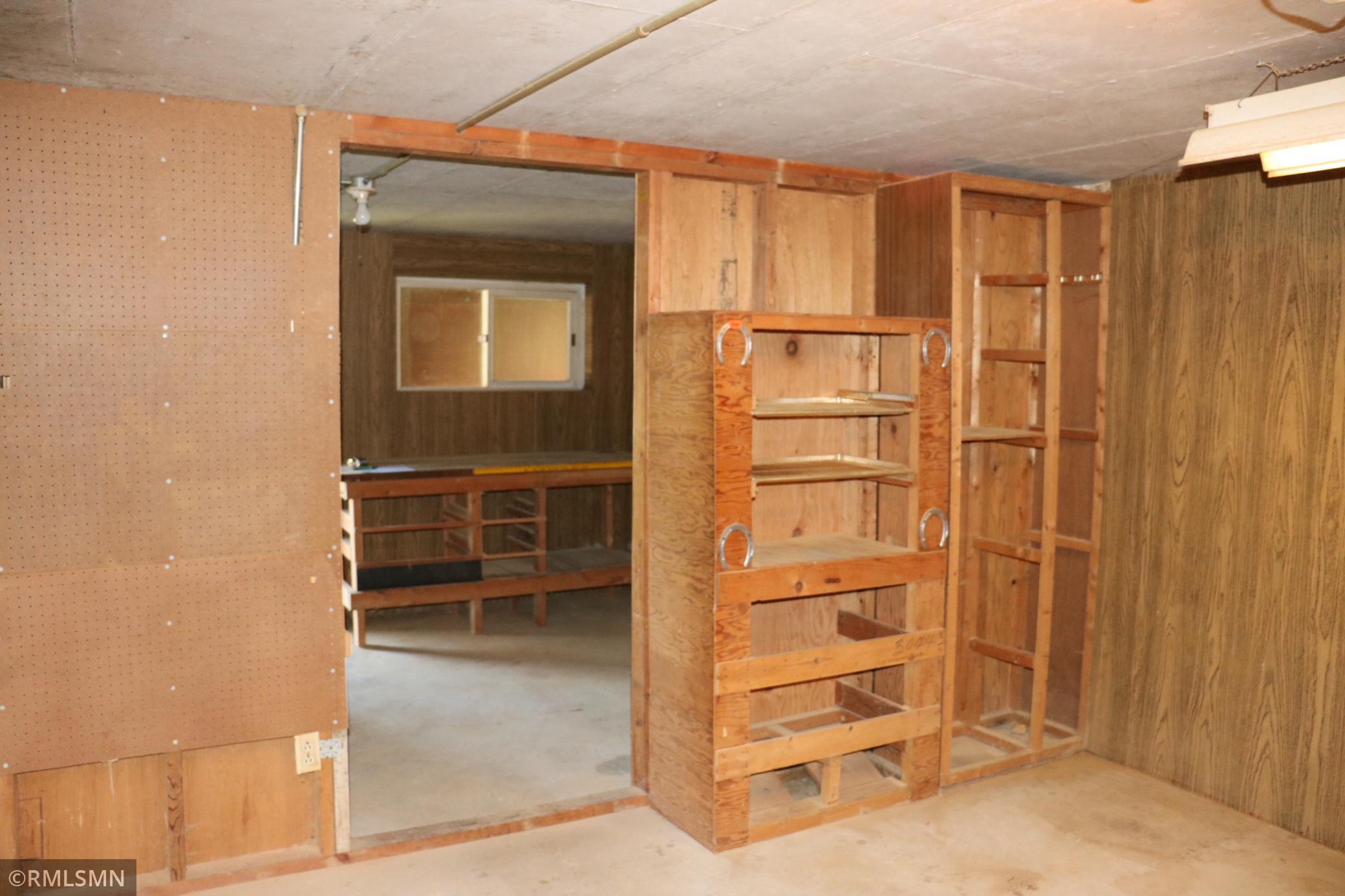 Workshop area under the garage.