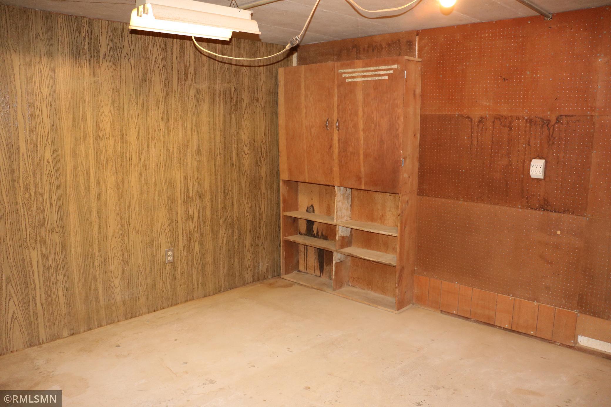 Workshop area under garage