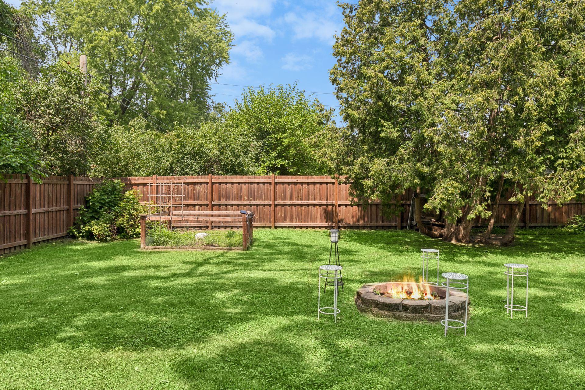 Gather around the fire pit for evenings that stretch long after sunset.