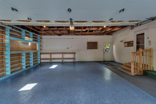 Epoxy floor in the attached double garage