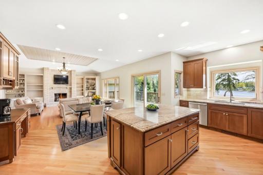Open concept with large center island. Photo is virtually staged.