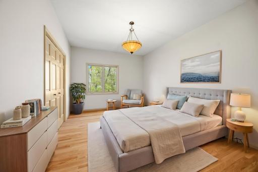 Main floor bedroom. Photo is virtually staged.