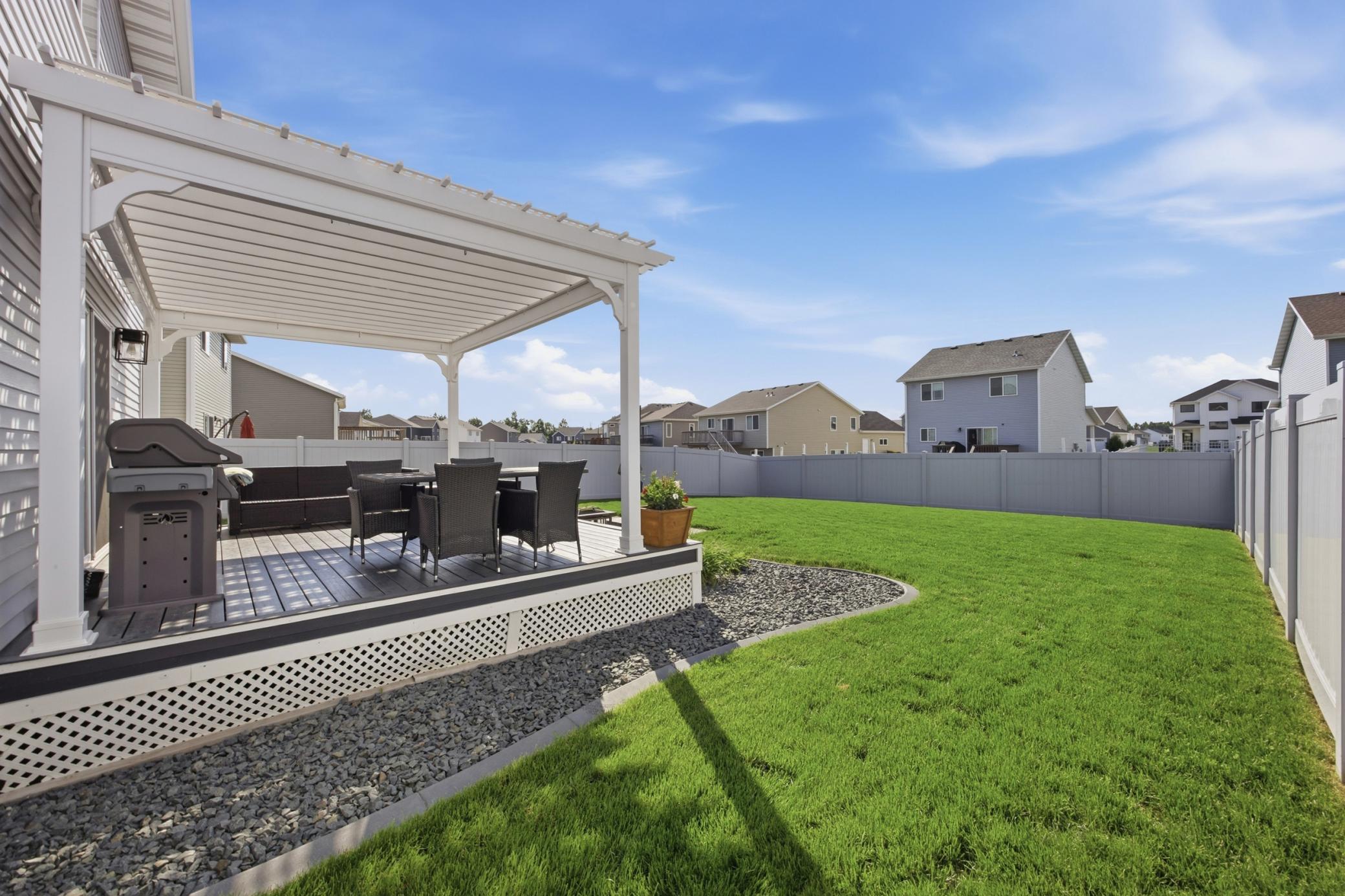 Backyard. Fully fenced with landscaping and sprinkler system