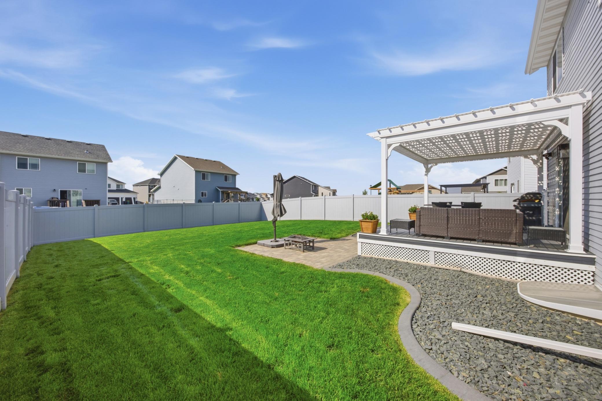 Backyard. Fully fenced with landscaping and sprinkler system