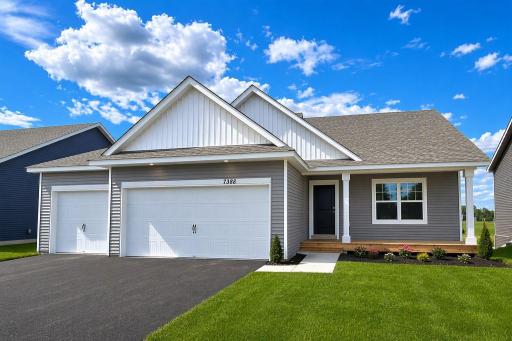 Welcome home to the Finnegan at Highlands at Eagle View in Elko New Market! Photo is of actual home. Options and colors may vary. Ask Sales Agent for details. AI-generated landscaping for visualization. Actual yard condition may differ.