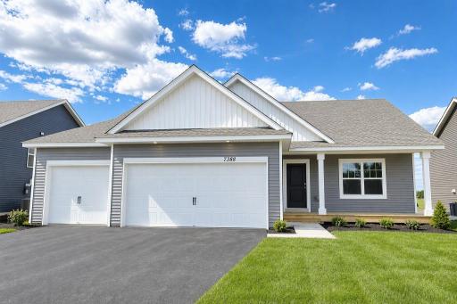 Welcome home to the Finnegan at Highlands at Eagle View in Elko New Market! Photo is of actual home. Options and colors may vary. Ask Sales Agent for details. AI-generated landscaping for visualization. Actual yard condition may differ.