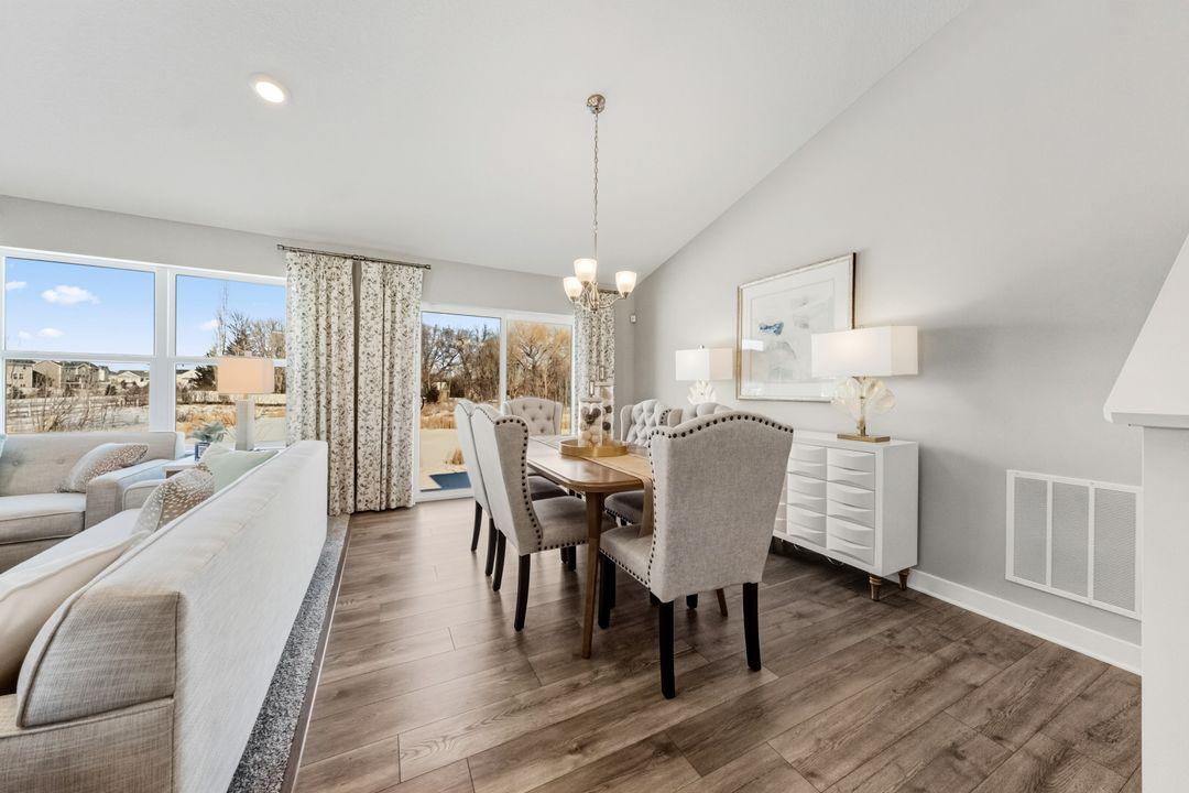 Good sized dining area for many to gather and enjoy. Photo of model Home. Options and colors may vary. Ask Sales Agent for details.