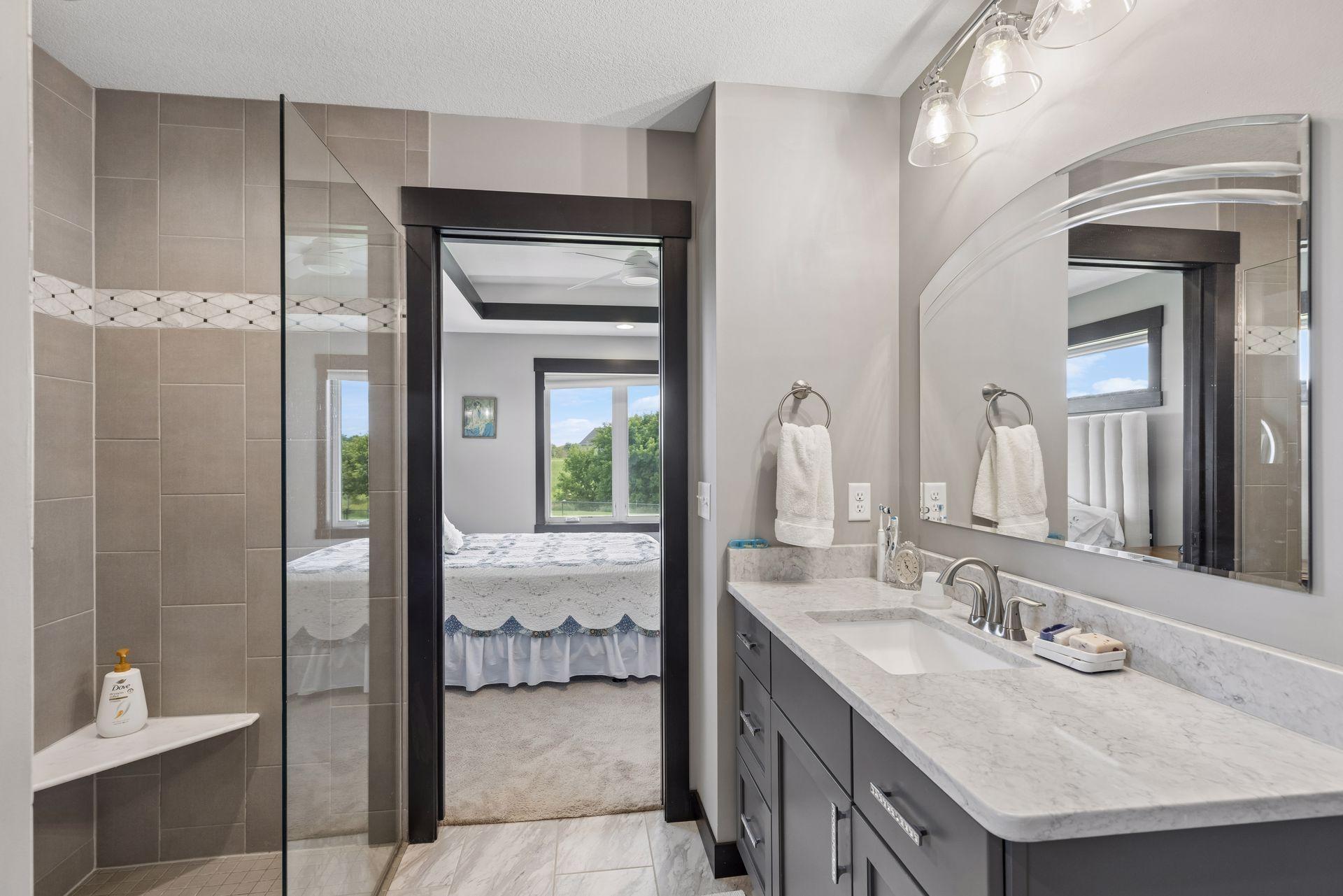 Features a luxurious walk-in shower
