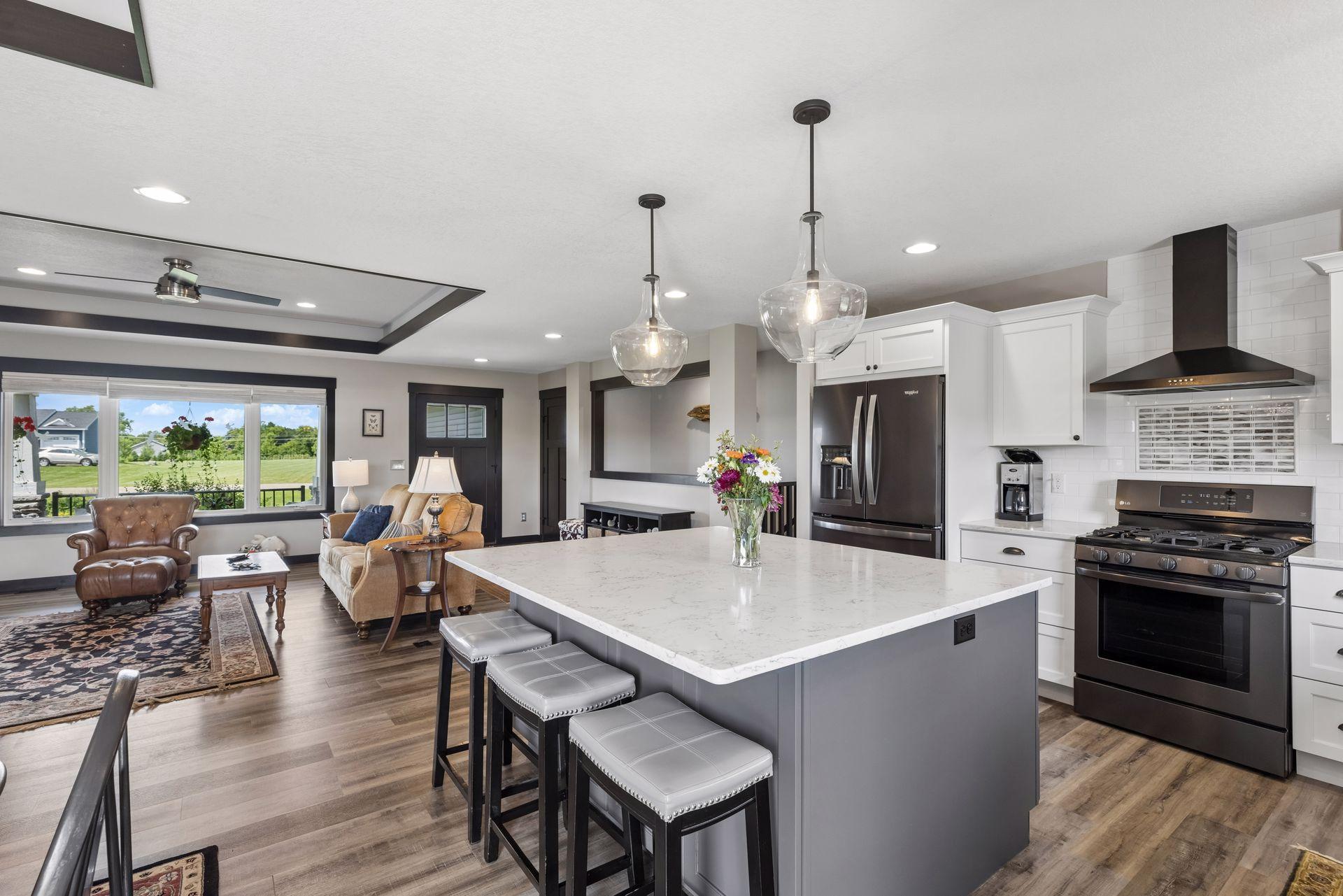 Modern lighting and fixtures throughout
