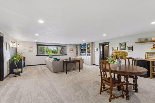 Lower-level great room is perfect for entertaining