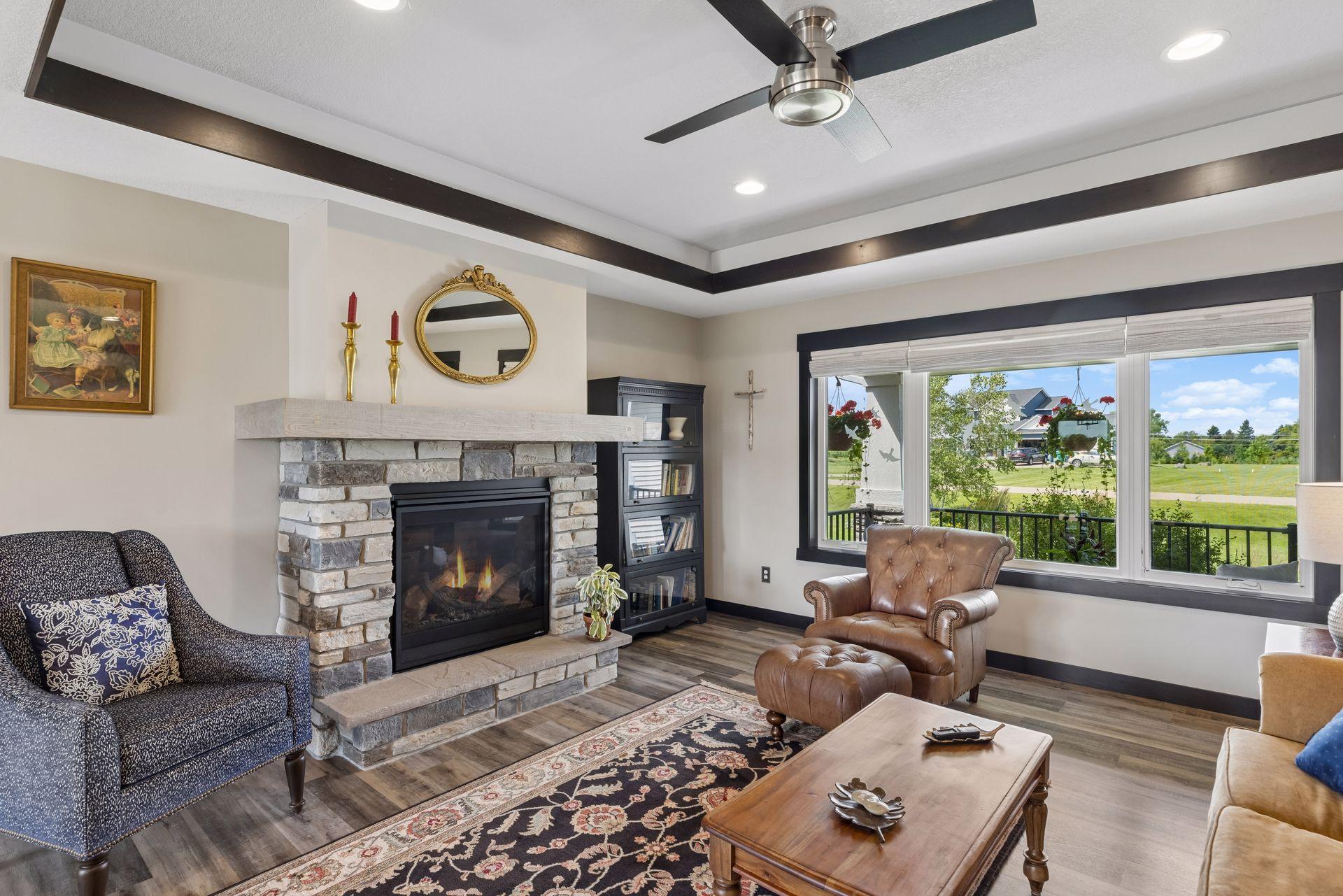 Beautiful tray ceilings add a touch of character