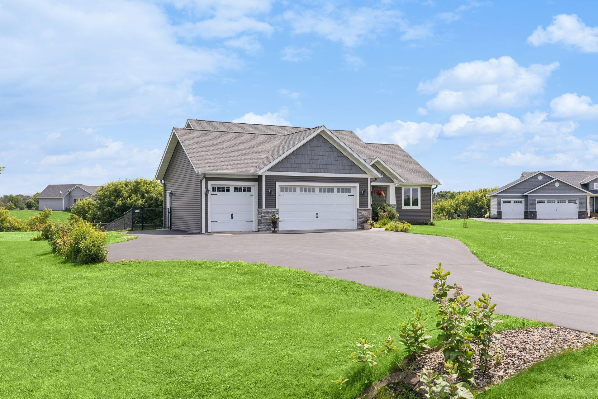 Attached 3-car garage with plenty of storage