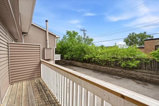 Private balcony overlooking the back of the townhomes.