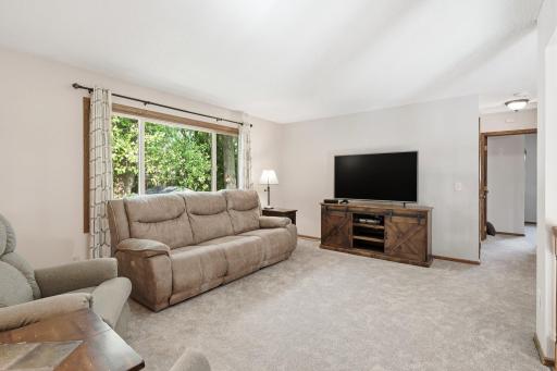 Another view of the large living room. Also on this upper level are 2 bedrooms and a full bath.