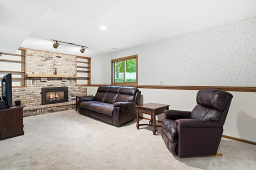 The family room has plenty of room for seating.