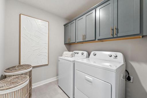 Laundry room on upper level for ease and convenience. Washer and dryer not included.