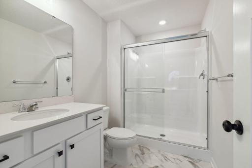 Owners Bathroom connected to bedroom provides convenience, comfort and privacy.