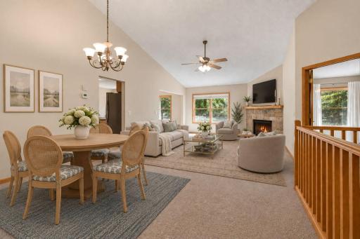 Virtually Staged Dining & Living Room