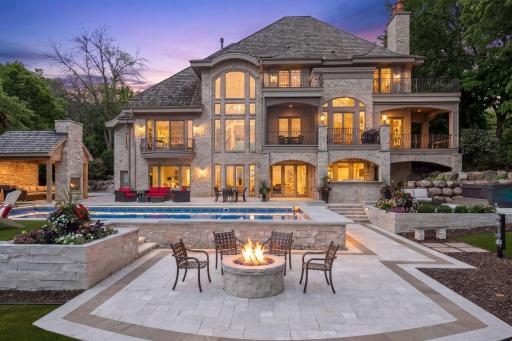 This photo has been inhanced to show completed landscaping and fireplaces.