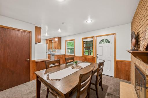 Dining room is right off the screened in porch.
