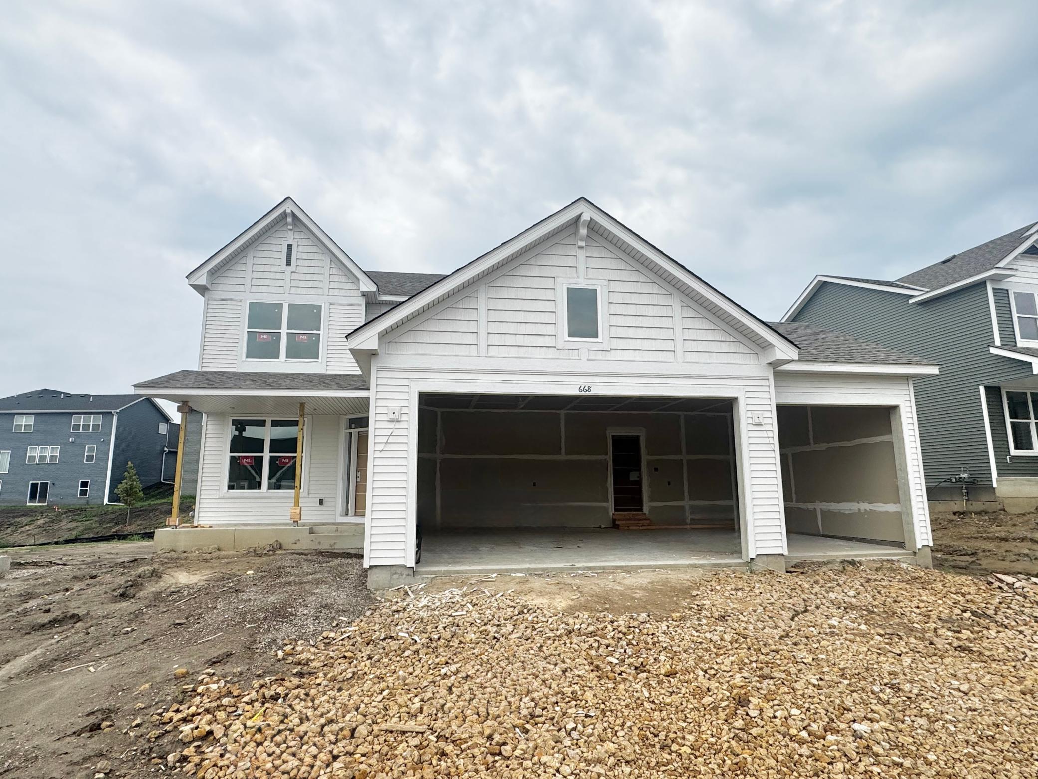 (Photo is of the actual home in progress.)